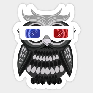 Owl - 3D Glasses Sticker